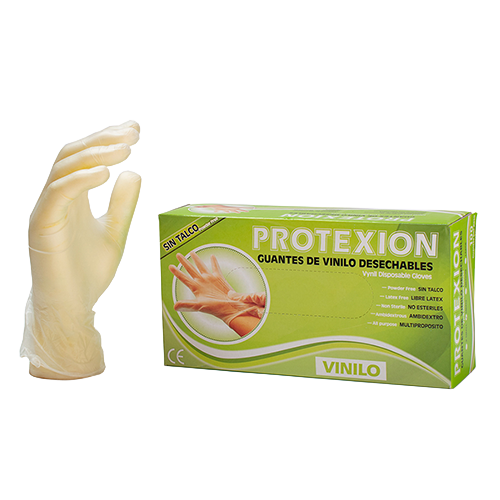 GUANTE VINILO PROTEXION TALLA M 100U