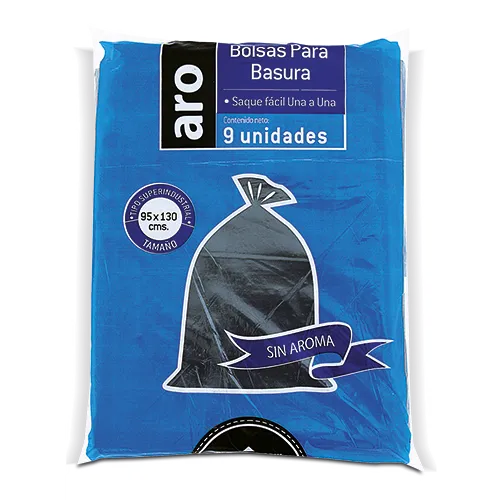 BOLSA DE BASURA ARO SUPERINDUSTRIAL-PQT 95X130CM NEGRA 9U