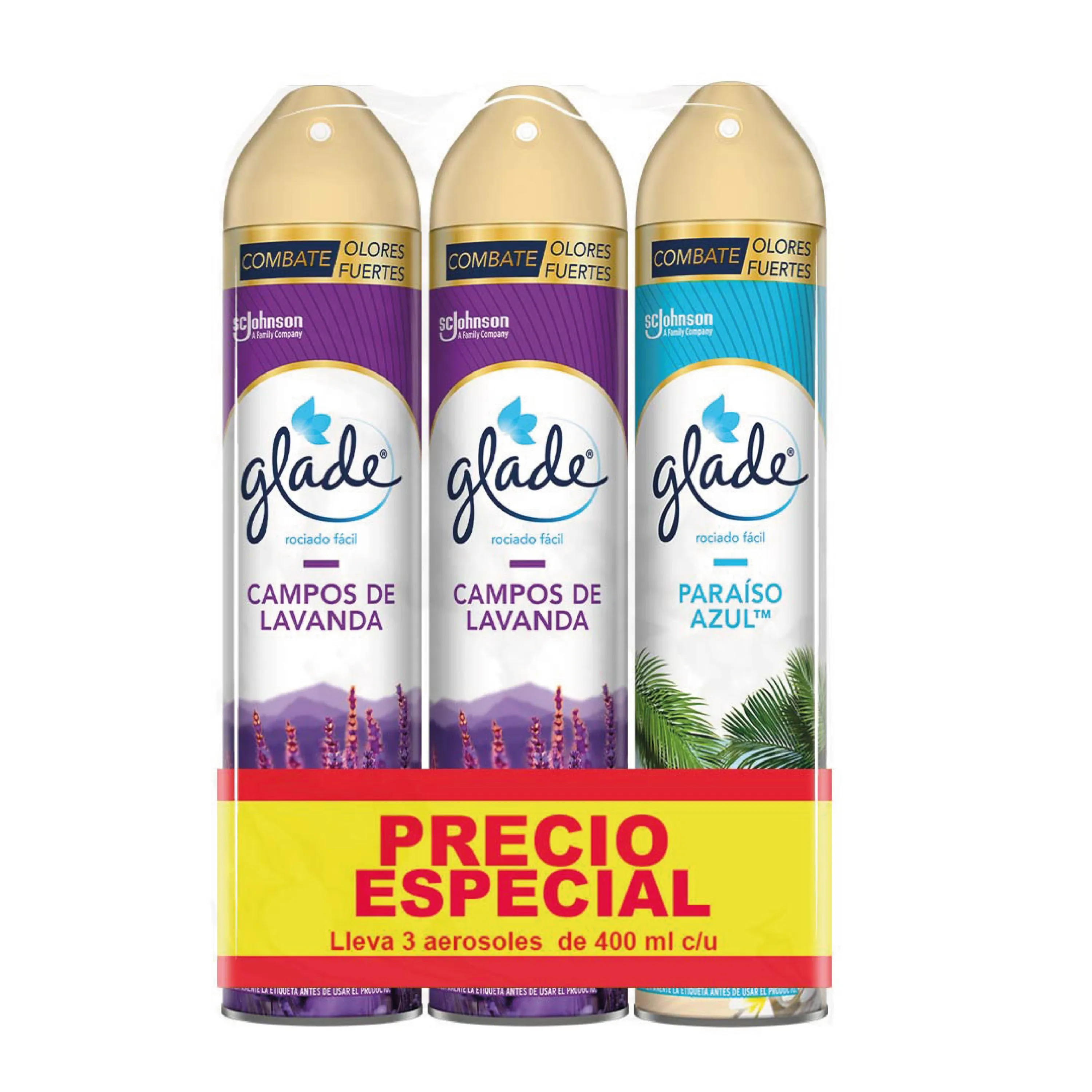 AMBIENTADOR SPRAY GLADE SURTIDO 400MLX3U